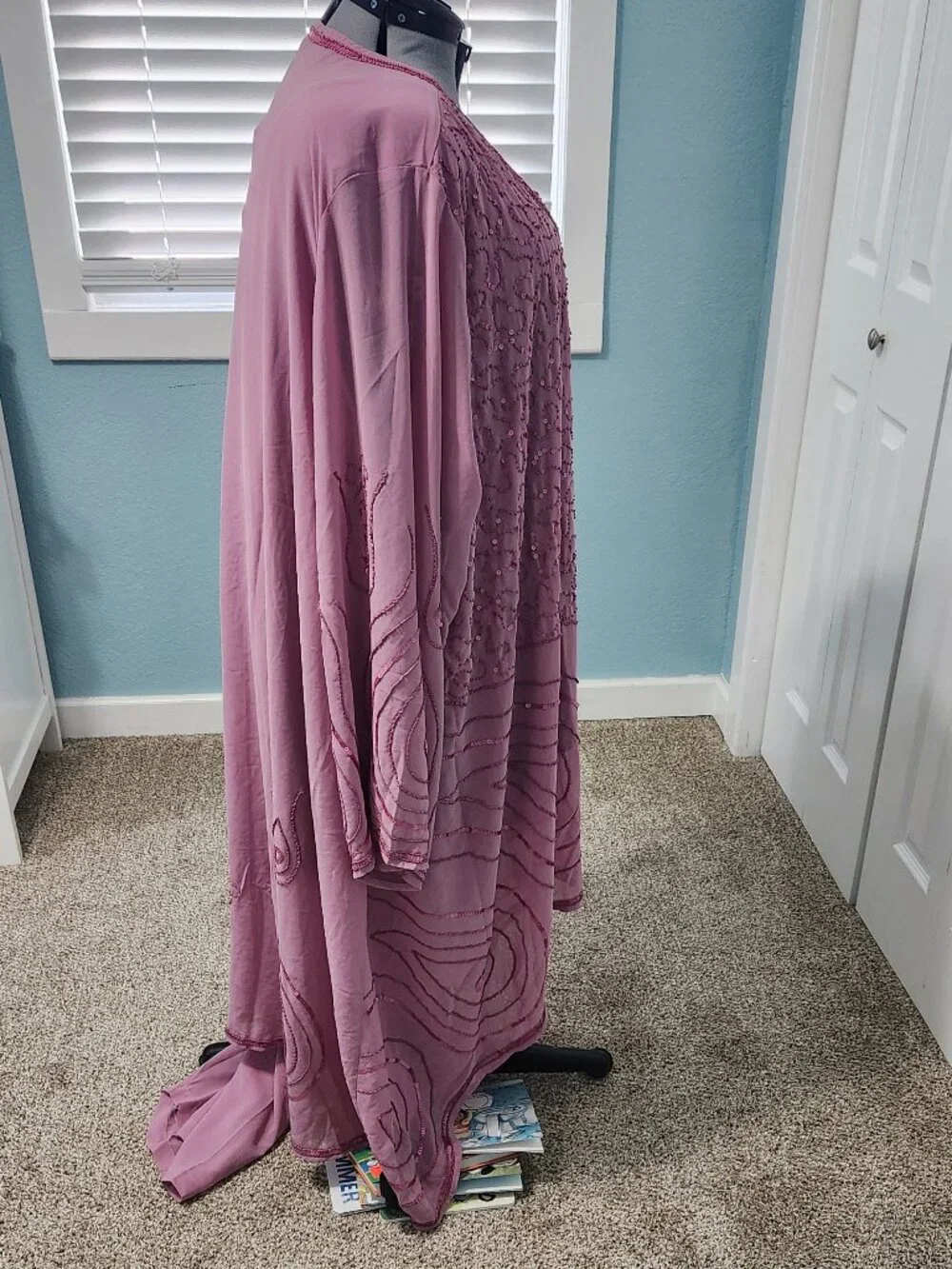 Roaman's 44W 3Pc Sequin Pant Suit Set 03-0323-0 Mauve Pink Plus Size